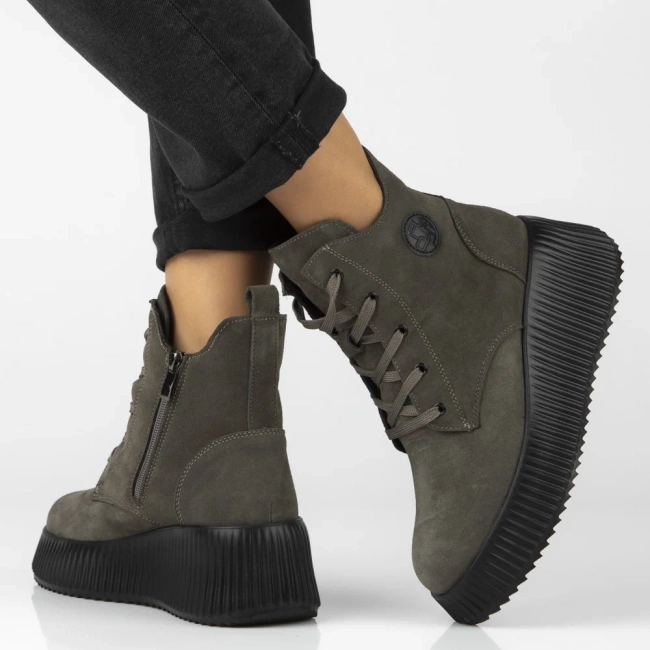 Leather ankle boots Filippo DBT7288/25 GR grey