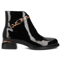 Skórzane botki na obcasie Filippo DBT7384/25 BK czarne