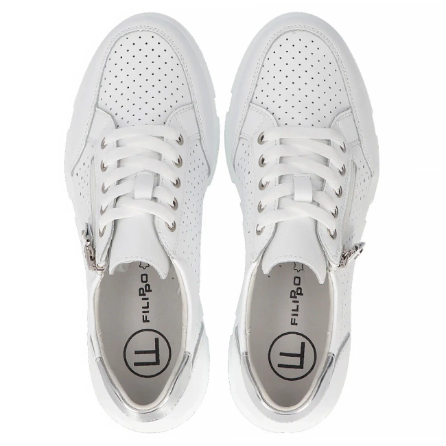 Leather sneakers Filippo DP6702/25 WH white