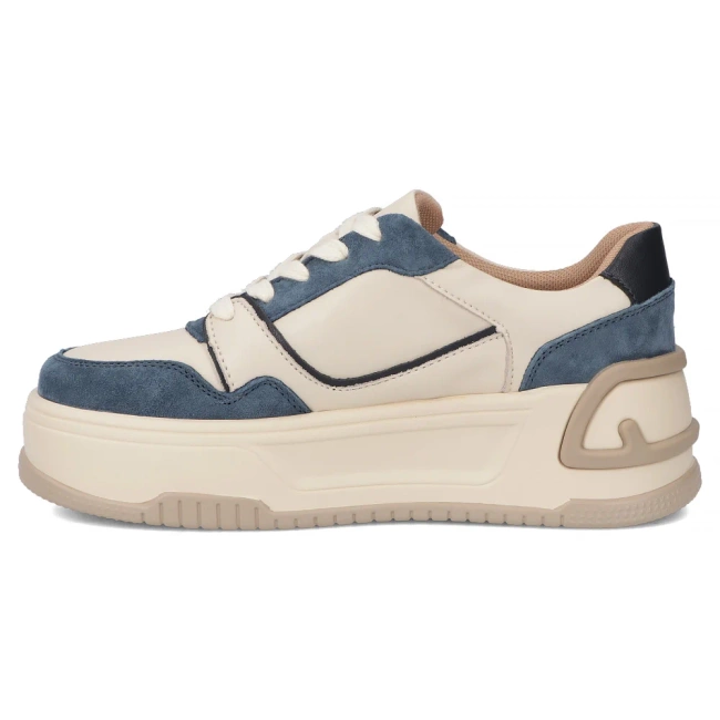 Leather shoes Filippo DP7116/25 BL BE blue and beige