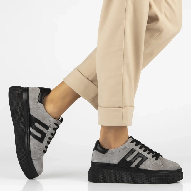 Skórzane sneakersy Filippo DP7175/25 GR szare