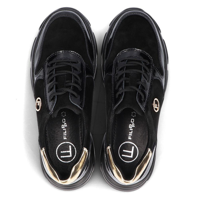 Leather Sneakers Filippo DP3185/22 BK black