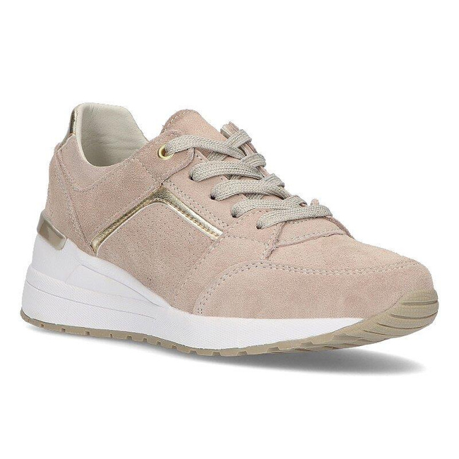 Skórzane sneakersy Filippo DP2003/22 BE beżowe