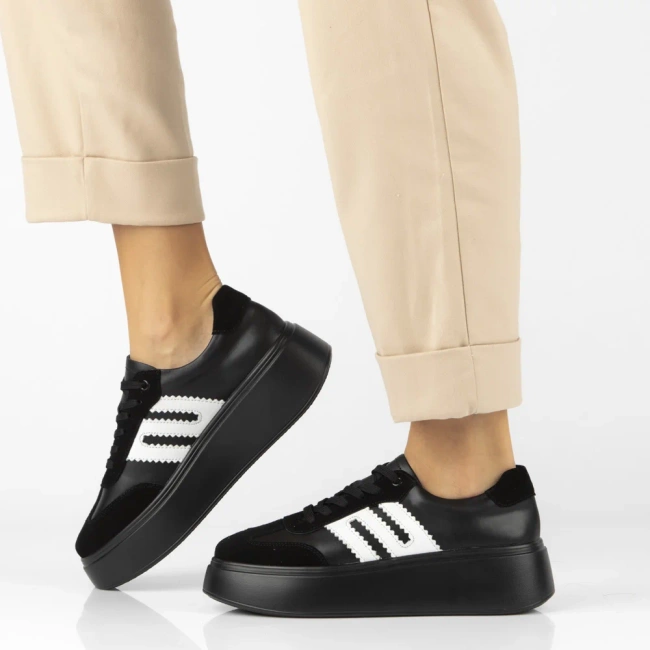 Skórzane sneakersy Filippo DP7289/25 BK czarne