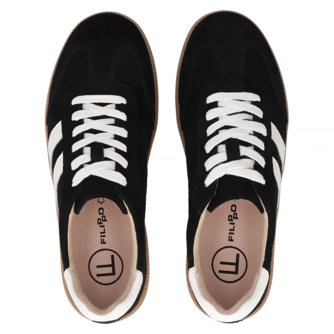 Leather sneakers Filippo DP6741/25 BK black