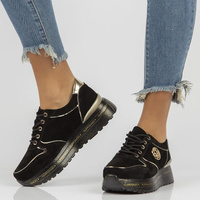 Skórzane Sneakersy Filippo DP3558/22 BK czarne