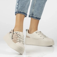 Leather sneakers Filippo DP6684/25 BE beige