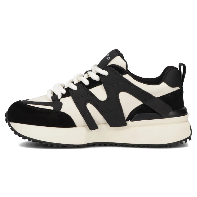 Skórzane sneakersy Filippo DP6970/25 BK WH czarne