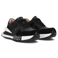 Leather sneakers Filippo DP6762/25 BK black
