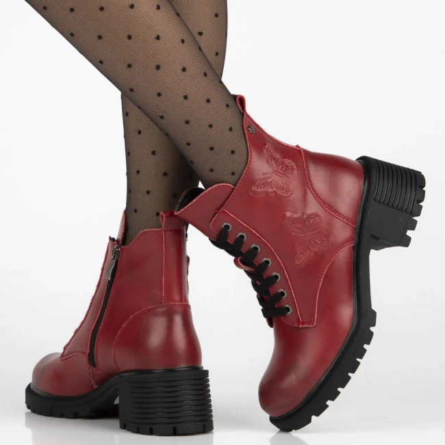 Leather ankle boots Filippo DBT7133/25 RD red