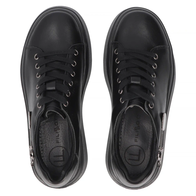 Leather sneakers Filippo DP6423/25 BK black