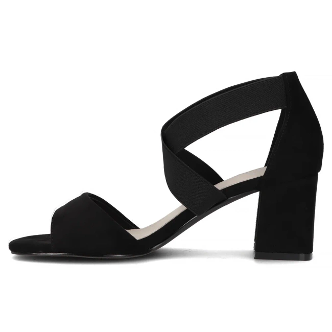 Sandały na obcasie Filippo DS6920/25 BK czarne