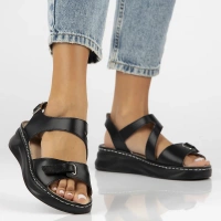 Leather sandals Filippo DS7043/25 BK black