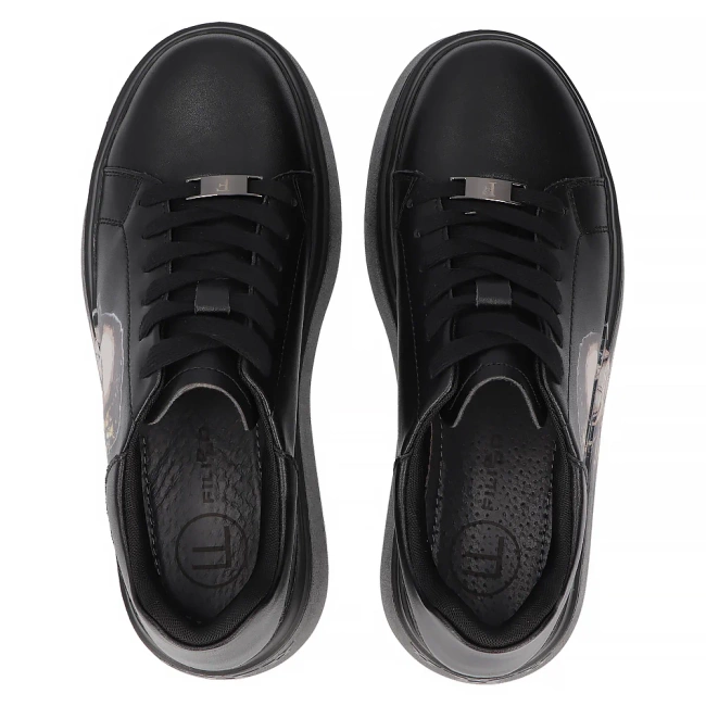 Leather sneakers Filippo DP6207/25 BK black