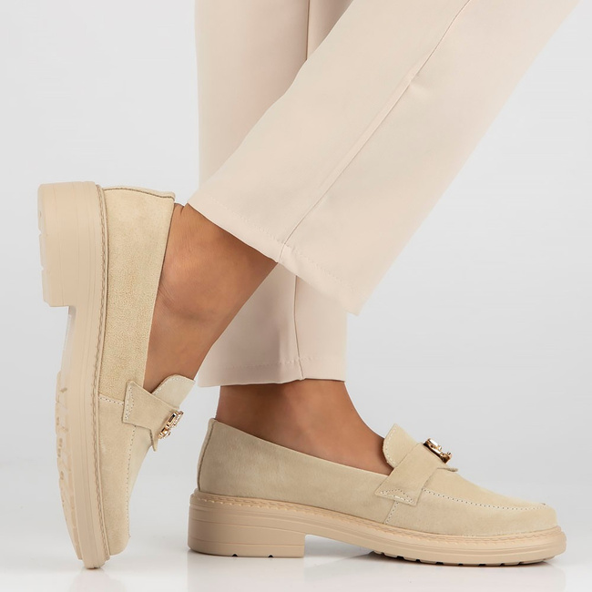 Leather shoes Filippo DP4523/23 BE GO beige