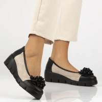 Leather shoes Filippo DP6783/25 BK BE black-beige
