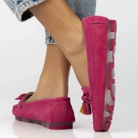 Skórzane mokasyny Filippo DP6136/25 FH fuksja