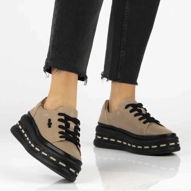 Leather sneakers Filippo DP7119/25 TP taupe