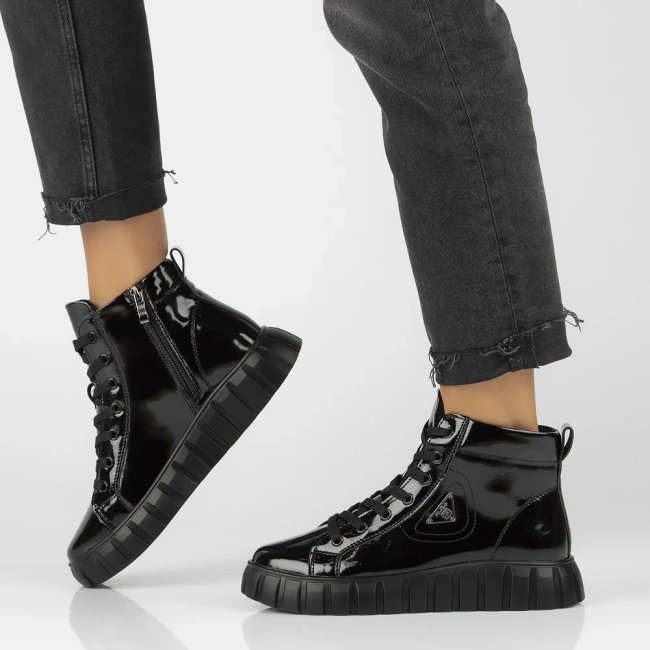 Leather boots Filippo DBT4146/25 BK black