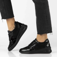 Skórzane półbuty na koturnie Filippo DP6352/25 BK czarne