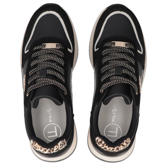Leather sneakers Filippo DP7103/25 BK black