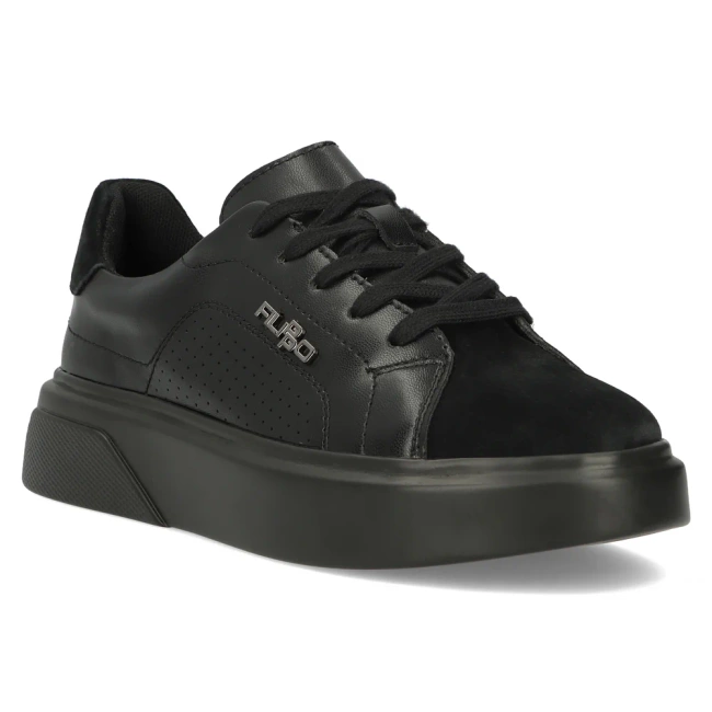 Leather sneakers Filippo DP6118/24 BK black