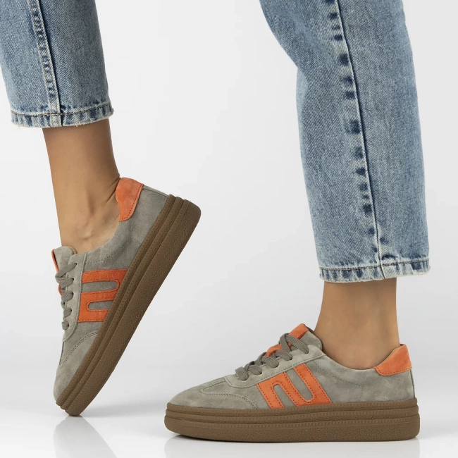 Leather shoes Filippo DP7114/25 KH grey