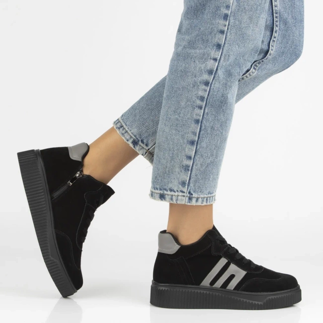 Leather sneakers Filippo DP7425/25 BK black