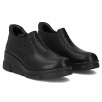 Skórzane botki na platformie Filippo DBT7164/25 BK czarne