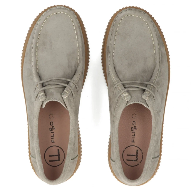 Leather shoes Filippo DP7500/26 KH grey