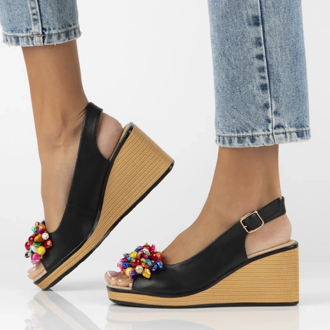 Leather sandals Filippo DS6021/25 BK black