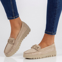 Leather loafers Filippo DP3334/23 BE beige