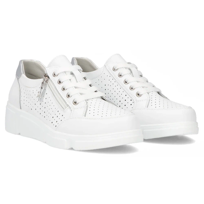 Leather sneakers Filippo DP6702/25 WH white