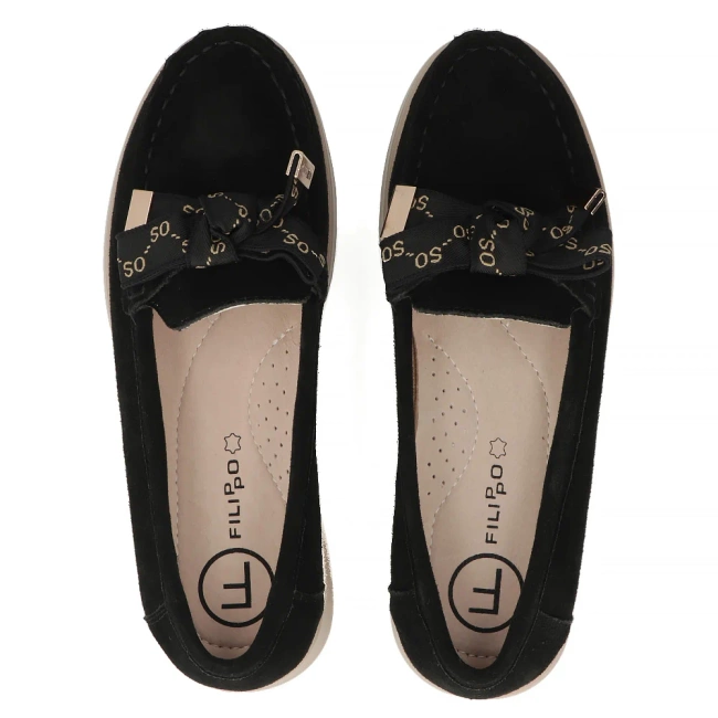 Leather loafers Filippo DP6457/24 BK black