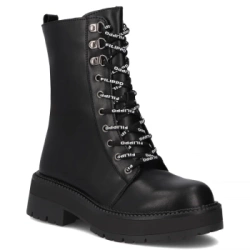 Skórzane botki typu workery Filippo DBT7256/25 BK czarne