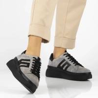 Skórzane sneakersy Filippo DP7175/25 GR szare