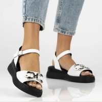 Leather sandals Filippo DS6755/25 WH white