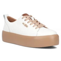 Leather sneakers Filippo DP6117/25 WH BE white-beige