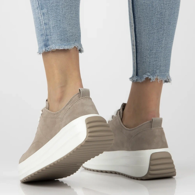 Skórzane sneakersy Filippo DP6795/26 BE beżowe