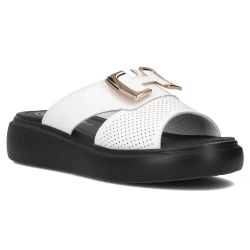 Leather slippers Filippo DK7025/25 WH white