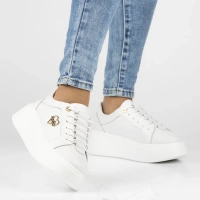 Skórzane sneakersy Filippo DP6058/25 WH H białe