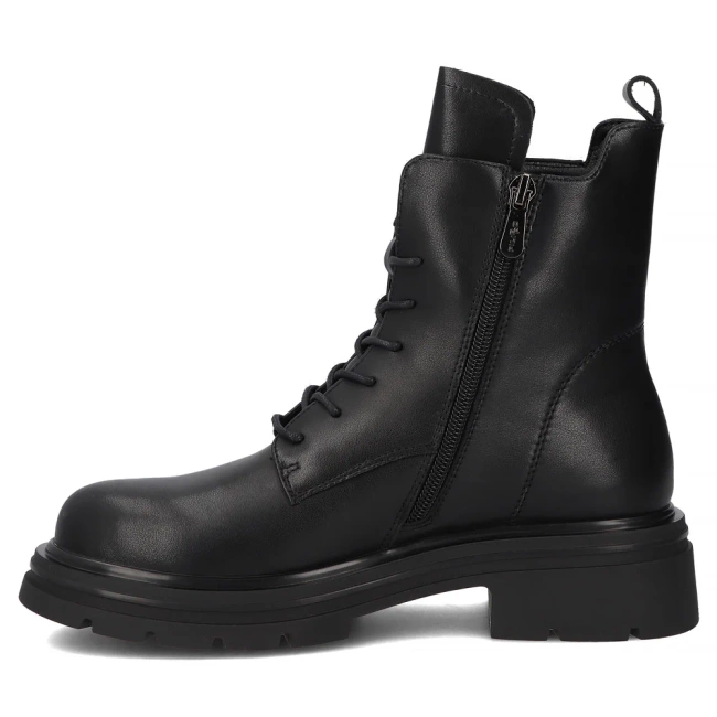 Skórzane botki na obcasie Filippo DBT7230/25 BK czarne