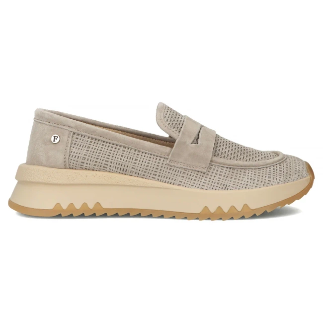 Skórzane półbuty na platformie Filippo DP6748/25 BE beżowe