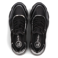 Skórzane sznurowane sneakersy Filippo DP3178/21 BK czarne
