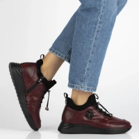 Leather ankle boots DBT7168/25 BG maroon