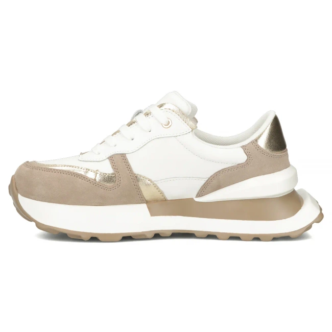 Leather sneakers Filippo DP6733/25 WH BE white beige