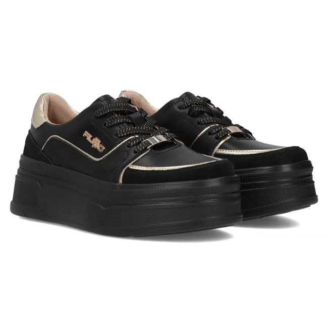 Leather sneakers Filippo DP6805/25 BK black