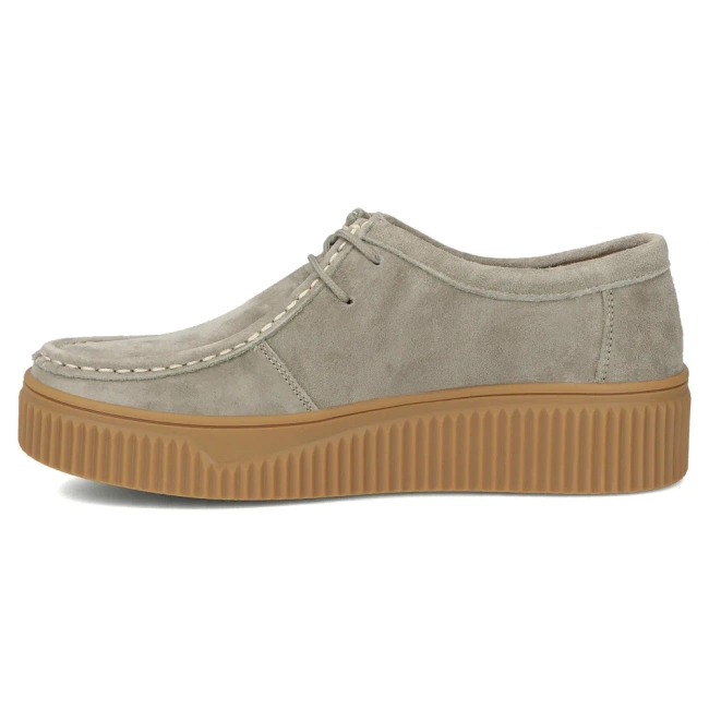 Skórzane półbuty na platformie Filippo DP7500/26 KH szare