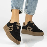 Leather sneakers Filippo DP7114/25 BK LEO black