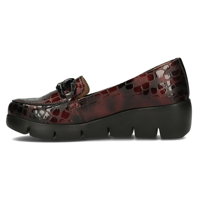 Skórzane półbuty na koturnie Filippo DP4128/23 BG bordowe